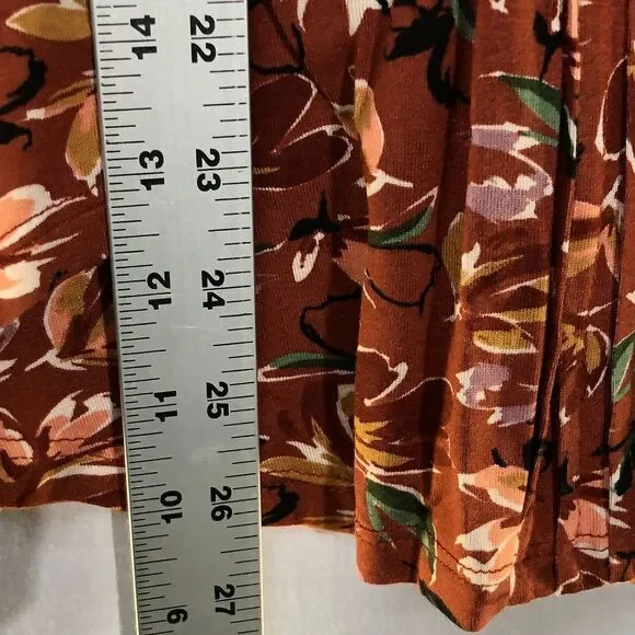 Anthropologie Daniel Rainn Darrel Crochet Yoke Knit Floral Print Top Petite M - Picture 7 of 9